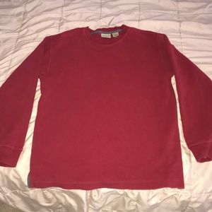 Red L.L. Bean long sleeve shirt